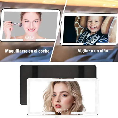 Espejo De Maquillaje De Visera De Coche Con Led Recargable