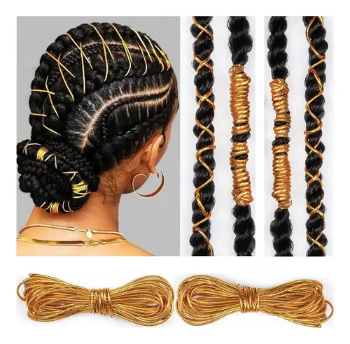 Cordón Decorativo Para Trenzas Doradas De 5 M (2 Piezas)