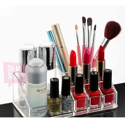 Organizador Acrílico Maquillaje Cosméticos 9 Compartimentos