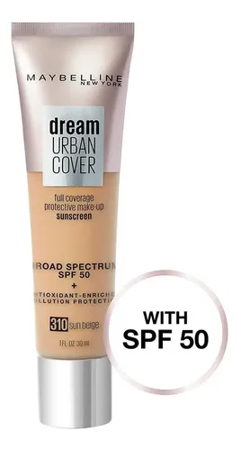 Maybelline Base Dream Urban Cover + Spf50 Sin Sello Tono 310 Sun beige