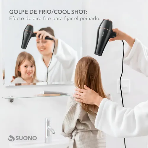 Secador De Pelo Suono Con Control De Temperatura Negro