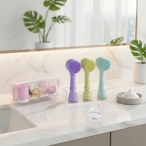 Limpiador Facial Exfoliante Doble Manual Cepillo Color Lisos