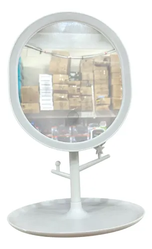 Espejo Ovalado De Mesa Con Luz Led