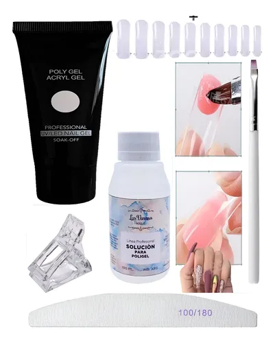 Kit Para Polygel Pincel Solucion Capsula Dual Completo