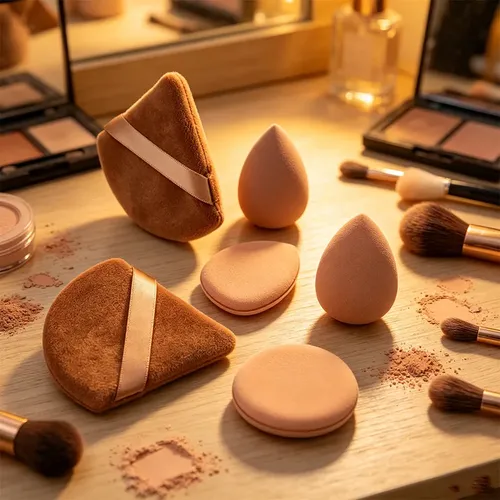 A Esponjas De Maquillaje Polvo Beauty Blender Lila 15pcs .