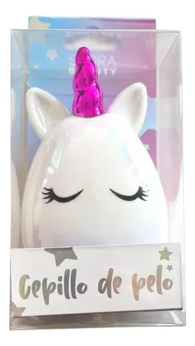 Cepillo Desenredante De Cabello Unicornio Gatito Holografico