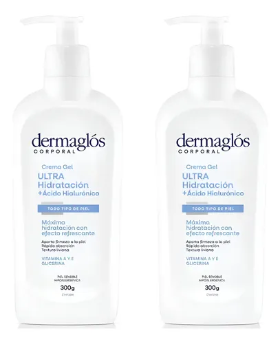 Pack X2 Dermaglós Ultra Hidratación Acido Hialuronic X 300g
