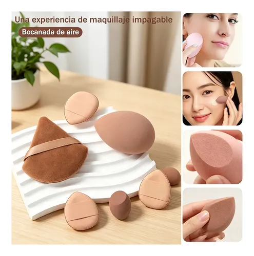 A Esponjas De Maquillaje Polvo Beauty Blender Lila 15pcs .
