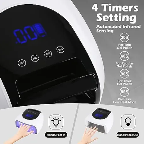 Lámpara De Uñas Inalámbrica Led Uv De 96 W,