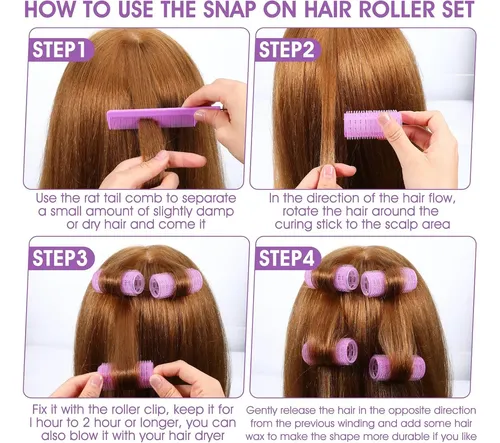 Rulos De Pelo Autoadherentes Con Peine, 18 Unidades, Sin Cal