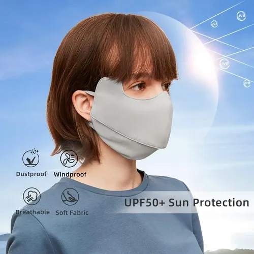 Cubierta Facial Solar Upf 50+ Anti-uv Para Mujeres Gris