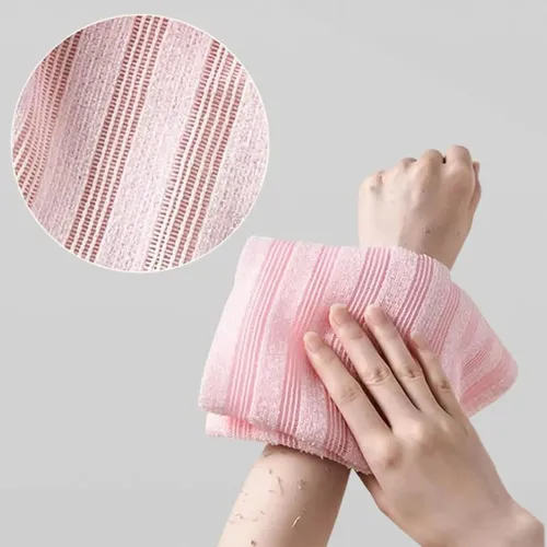 Toalla Exfoliante Blissal 2 En 1, Cuerpo Y Rostro, Rosa