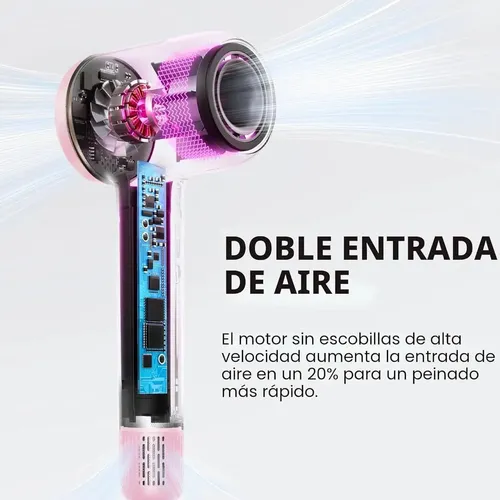 Secador De Pelo Rápido Con Difusor Y Tecnología Iónica Rosa Claro