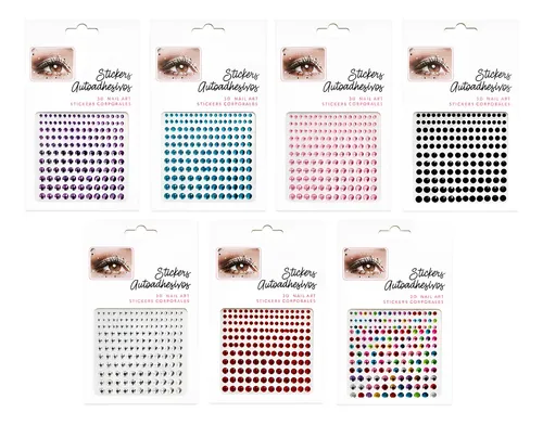X10 Unid Strass Gemas Autoadhesivas Para Cuerpo Cara Eventos