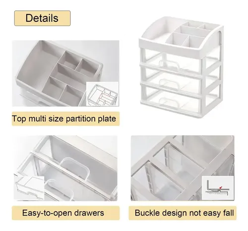 Organizador De Maquillaje 3 Cajones Multiuso Hogar Cosmetico