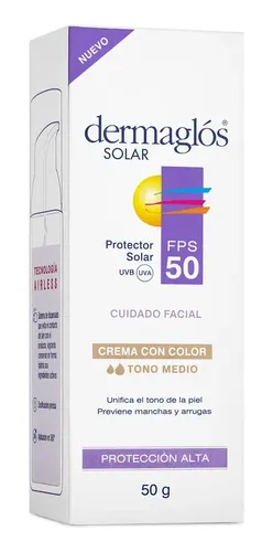 Dermaglós Protector Solar Fps 50 Color Tono Medio Crema X50g