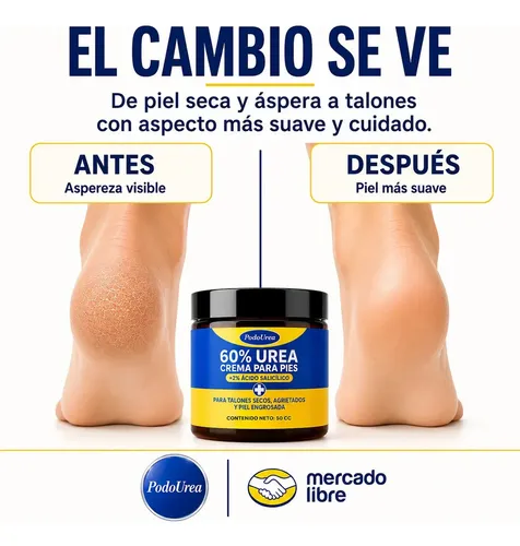 Podourea Crema Hidratante Para Pies Y Talones Secos 60% Urea 50cc