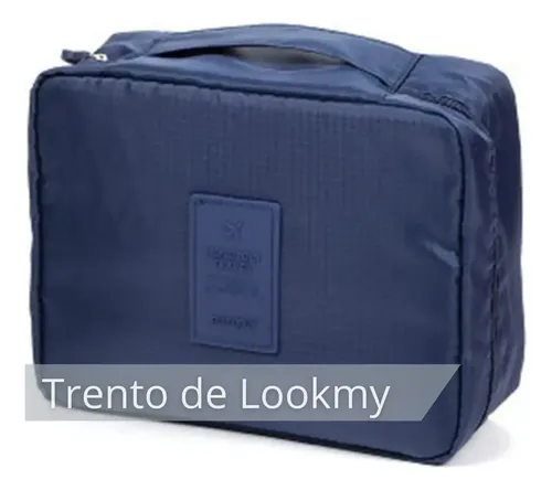 Portacosmético neceser maquillaje Negro Lookmy | necessaire organizador bolso de viaje impermeable lavable compacto | ideal maleta, valija y cartera de mujer y hombre | neceser cosméticos