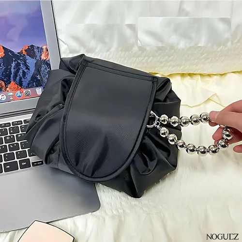 Cosmetiquera Con Cadena De Cuentas Y Bolsa Expandible