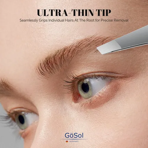 Tijeras/pinzas Para Cejas Inclinadas Gösol Profesional 0.2