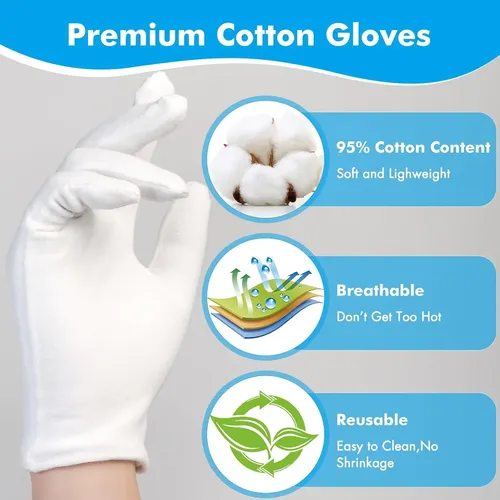 Guantes Blancos De Algodón Para Manos Secas Y Eczema
