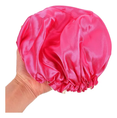 Gorro Rosado Elástico Para Dormir Doble Capa Suave