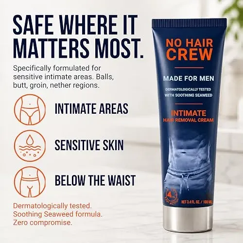 Crema Depilatoria Intima No Hair Crew Hombres Vello Corporal