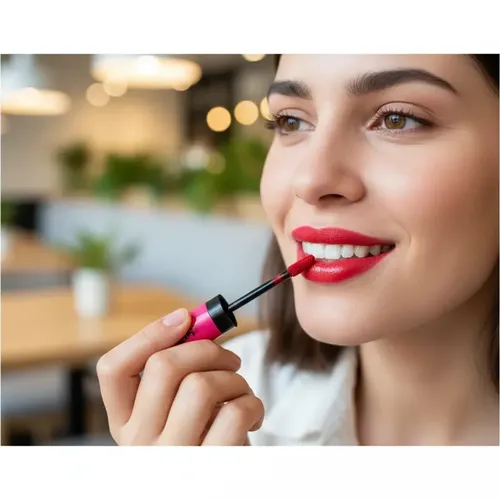 Lápiz labial líquido mate Red Love de Natura Faces, 5,5 ml, Red Love