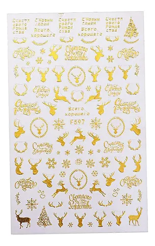 1 Hoja De Navidad Pegatinas De Arte De Copo De Nieve +