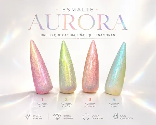 Esmalte Gel Efecto Aurora Duocromo Navi 8ml Uv Led