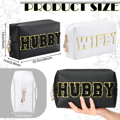 Pinkunn Set De 2 Neceseres Wifey Y Hubby Para Novia Con Parc