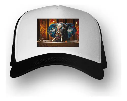 Gorra Elefante En Una Bañera Baño Colores M3