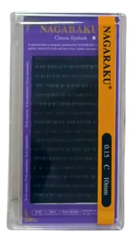 Kit Nagaraku Extensiones De Pestañas Clásicas 0.15 Curva C Largos 8 Al 10 Mm
