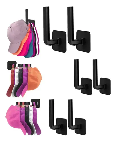 Gancho Organizador Gorras Ganchos Y Percheros En 6pc Negro