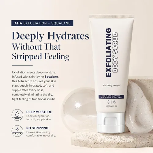 Exfoliating Scrub With Glycolic Acid, Lactic Acid, Sugar &