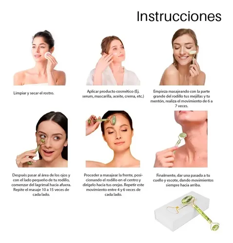 Rodillo De Jade Firmeza Facial Reduce Flacidez Ojeras Bolsas