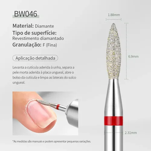 Broca De Uñas De Tungsteno Para Cutículas De Gel Bw046 Broca Bw046 Broca Chama