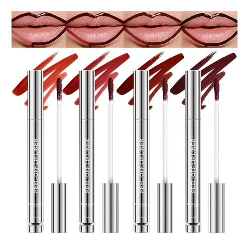 Set 4 Delineadores Labios Impermeables 24 H Nude Mate