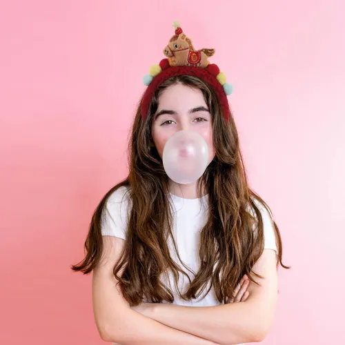 Diadema De Caballo De Peluche: Aro Para El Pelo De Año Nuevo 26.00×18.00×4.00cm