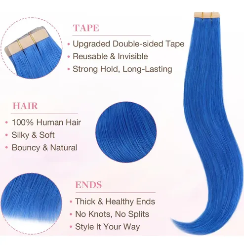 Extensiones De Cabello Tape-in Goo Goo Blue 10in 20g 10