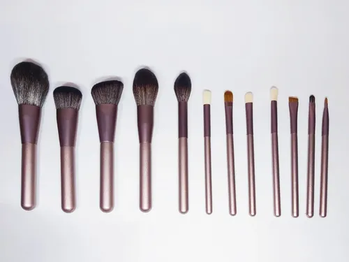 Set De Pinceles Para Maquillaje X12 Sobre Rosa P6850