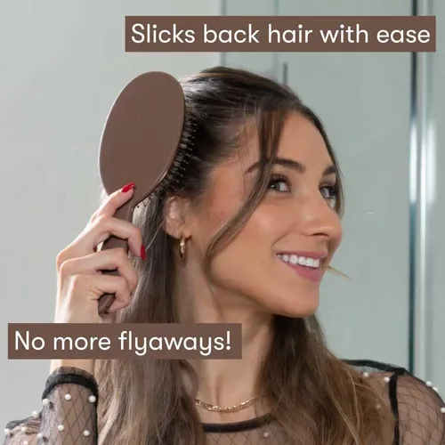 Cepillo De Cabello Framar Soft Boar Bristle Para Mujeres – C Chocolate