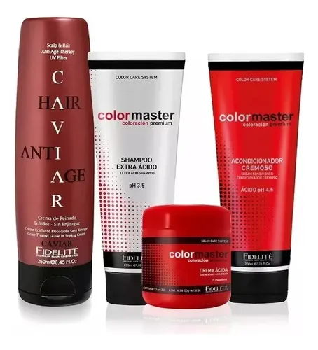 Kit Fidelité Colormaster Extra Ácido: Shampoo y Crema para Cabello Teñido 500 mL
