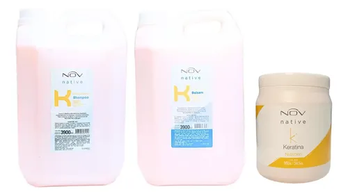 Shampoo + Enjuague + Baño De Crema Keratina Nov Pelo 4lts