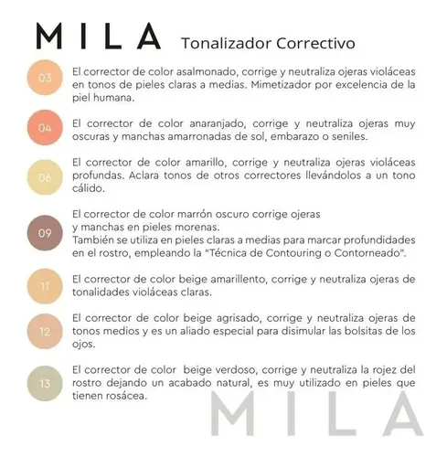 Corrector De Ojeras Tonalizador Correctivo Mila Tono Principal