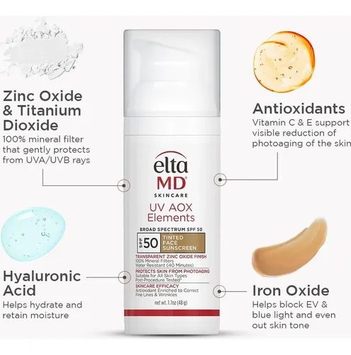 Loción Solar Mineral Tinte Eltamd Spf 50 48.2g Piel