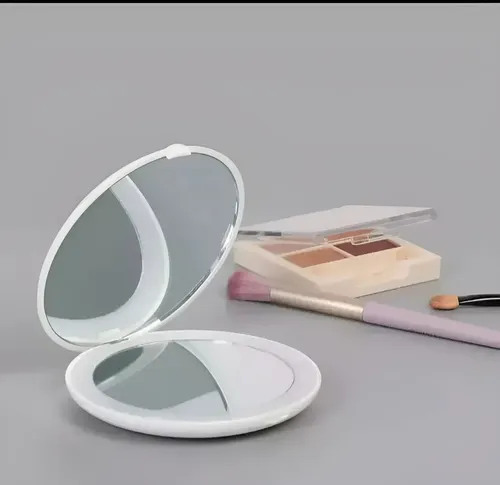 Espejo Led Plegable Portátil Para Maquillaje Cartera Doble