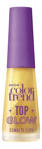 Golden Baby Top Glow Con Glitter Avon Color Trend Esmalt