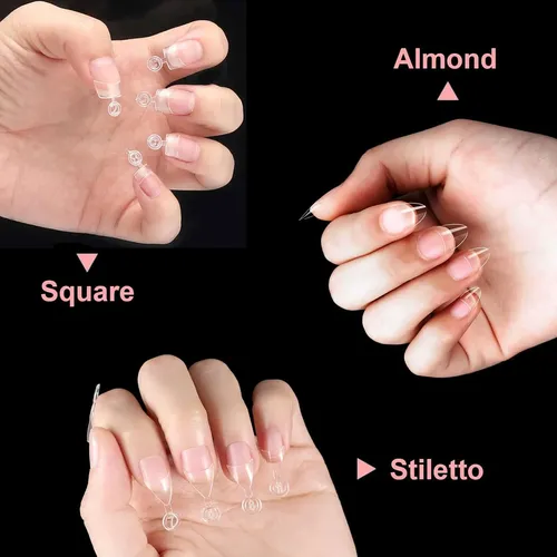 Tips De Uñas Gel Pre Cortas Bluezoo 3 Formas 360pcs