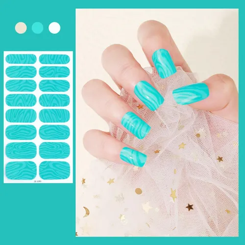 4 X 2×16 Piezas De Pegatinas De Gel Para Uñas, 4 Piezas